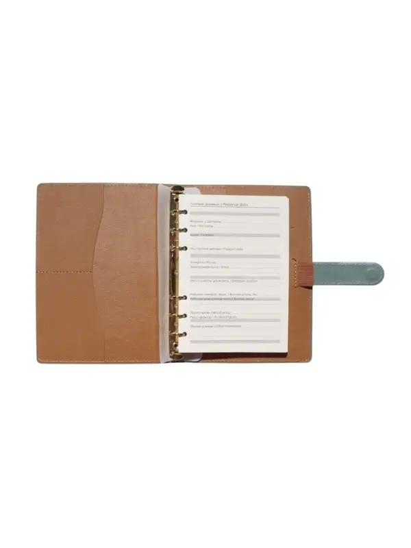 Органайзер на кольцах, C6, с хлястиком, 80л, линия, к/зам, Зеленый