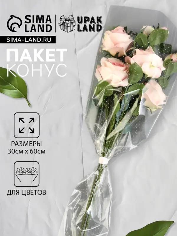 Пакет цветочный Конус, мини, 30/60
