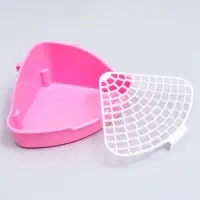 Туалет угловой для кроликов и хорьков "Пижон", 24 х 18 х 11 см, розовый