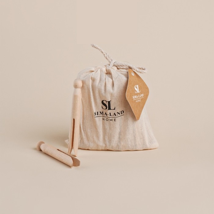 Набор прищепок SL Home, 20 шт, бамбук, 11&times;1,4 см