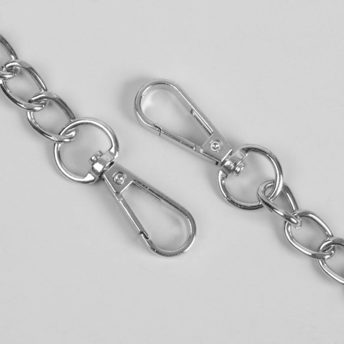 Ручка для сумки, с цепочками и карабинами, 120 &times; 1,8 см, цвет бежевый