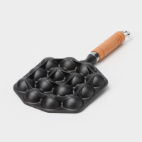 Сковорода чугунная &laquo;Сферос&raquo;, 14 ячеек, 36&times;17&times;2,5 см, деревянная ручка