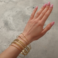 Браслет металл &laquo;Каркас&raquo; тонкая нить, набор 10 штук, цвет золото, 6,5см