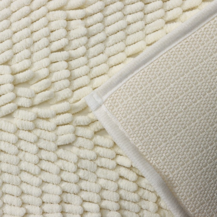 Коврик для дома Доляна &laquo;Букли длинные&raquo;, 40&times;60 см, длина букли 2 см, цвет молочный