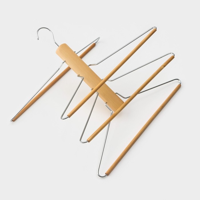 Плечики - вешалка для одежды LaDо́m Bois, 41&times;38 см, многоуровневая, деревянная сорт А