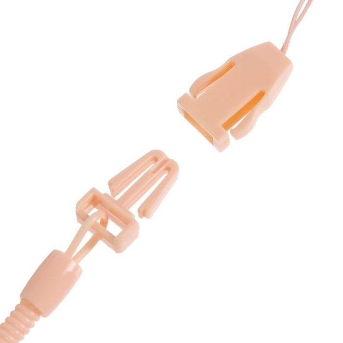 Соска - пустышка ортодонтическая, силикон, +6 мес., с держателем, цвет розовый