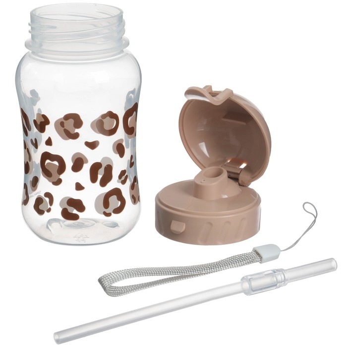 Поильник-непроливайка с трубочкой,от 9 мес., 270 мл., &laquo;Леопард&raquo;, M&B