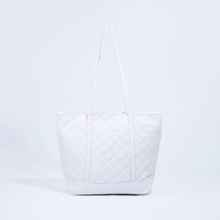 Сумка-шопер женская на молнии, цвет белый