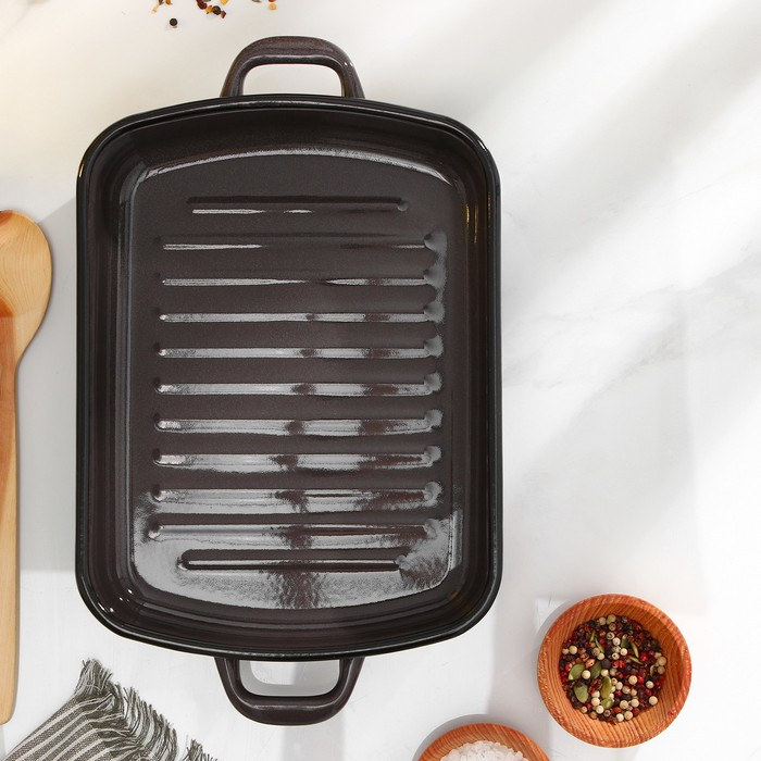 Противень с крышкой, 3 л, d=7 см, цвет коричневый