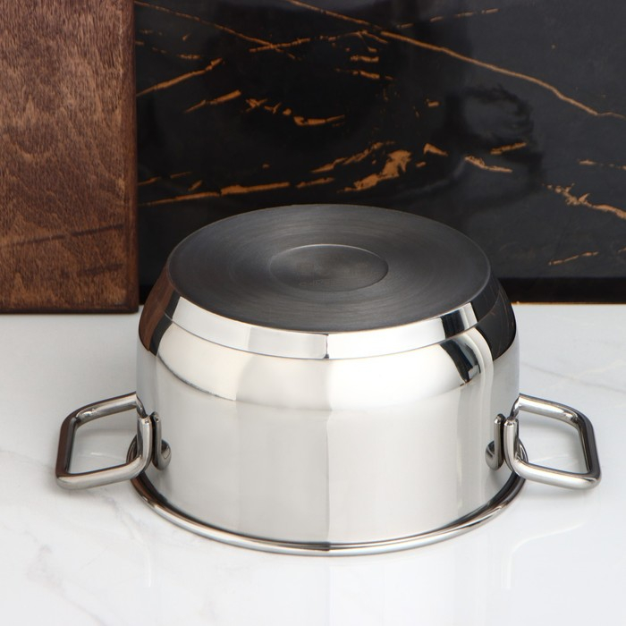 Кастрюля &laquo;Классика-прима&raquo;, 1.5 л, d=16 см, капсульное дно, индукция,цвет серебряный