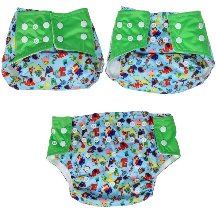 Многоразовый подгузник+ 1 вкладыш в комплекте &laquo;Зверушки&raquo;