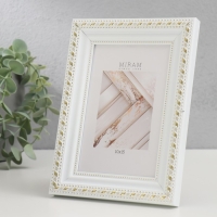 Фоторамка пластик "МИРАМ" 10х15 см, 642968-4, белый (пластиковый экран)