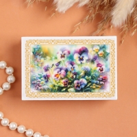 Шкатулка &laquo;Анютины глазки&raquo;, белая, 6&times;9 см, лаковая миниатюра