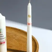 Свечи свадебные "День Нашей Свадьбы" набор 3 шт (15 см + 2 шт по 19 см), пудровый
