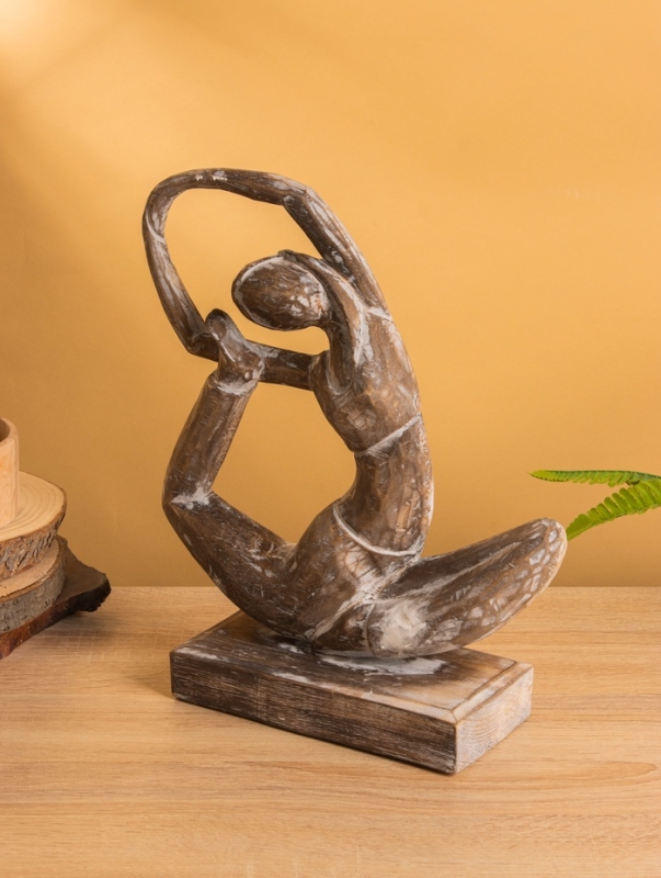 Сувенир &laquo;Йога&raquo;, 27&times;10&times;33 см, дерево, коричневый