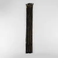 Молния металлическая, №3, неразъёмная, замок автомат, 60 см, чёрная