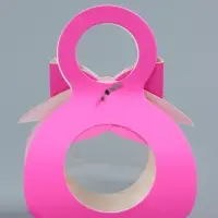 Коробка складная, с бантом и ручкой, 13 х 6,5 х 4 см, розовая