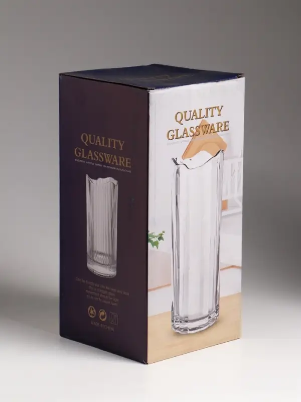 Ваза стекло настольная "Вега" 25х12 см, прозрачный