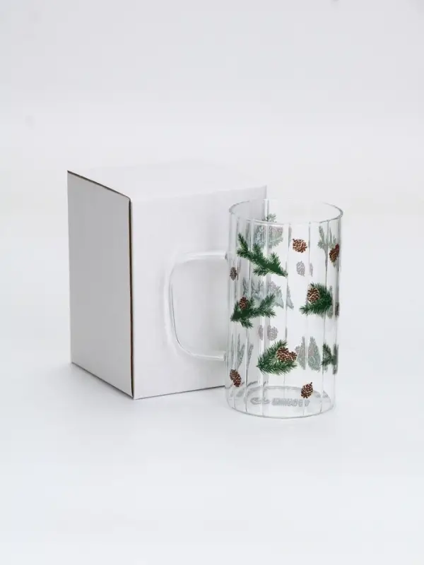 Кружка стеклянная &laquo;Шишки&raquo;, 350 мл