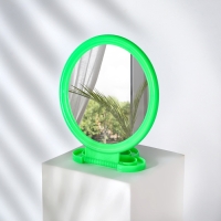 Зеркало настольное - подвесное &laquo;Круг&raquo;, d зеркальной поверхности 9,5 см, цвет зелёный