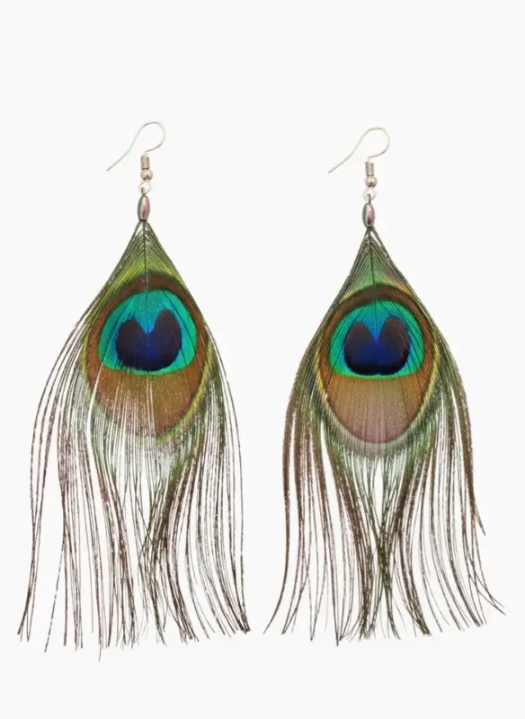 Серьги "Павлин" 5х12 см