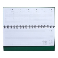 Планинг датированный 2024 года, 294 х 142 мм, 64 листа, на гребне, Attomex.Orion, твёрдая обложка бумвинил, блок 70 г/м2, зелёный