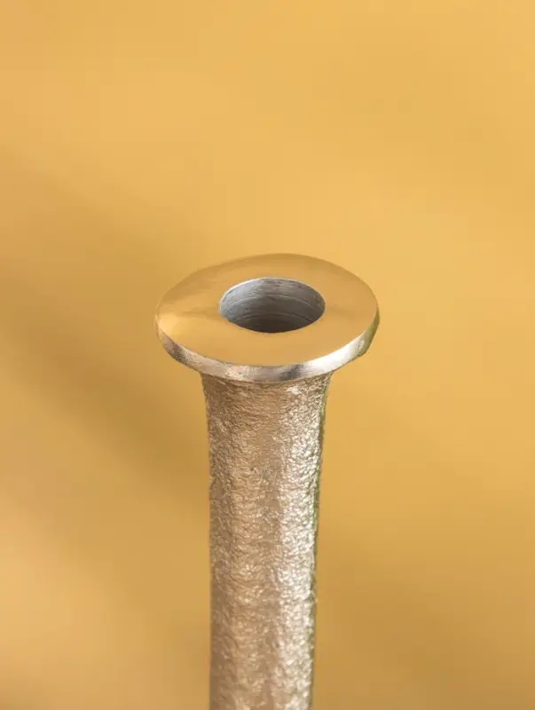 Подсвечник "Флейта" алюминий 37 см, цв. серебро