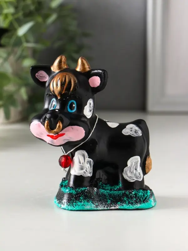 Копилка "Бычок" 11,5х10х6,5 см, чёрный