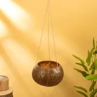 Подсвечник подвесной из кокоса, 13-17 см, коричневый