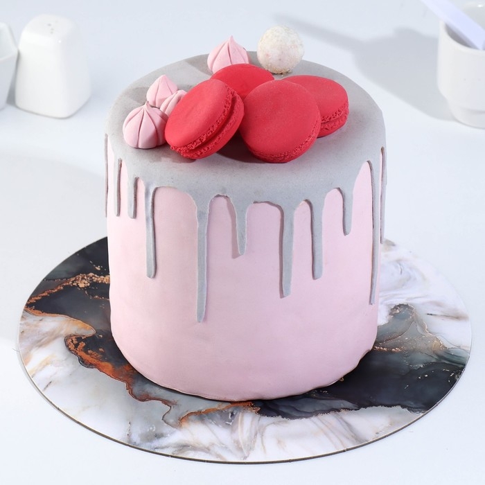 Подложка под торт усиленная, кондитерская упаковка, &laquo;Мрамор&raquo;, 28 см, 2.5 мм