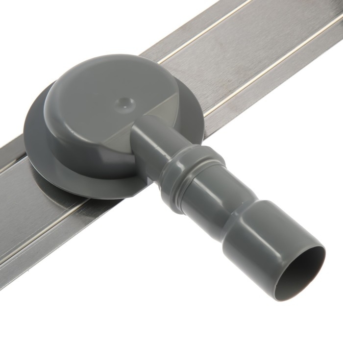 Трап ZEIN engr, c флaнцeм свободного вращ 360&deg;, 7*60 см, d=40/50 мм, нерж сталь, сатин