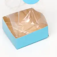 Пакет с жёстким дном, голубой, 10 х 10 х 32 см