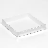 Коробочка для печенья, серебряная, 18 х 18 х 3 см