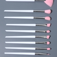 Набор кистей для макияжа, 10 предметов, 16.5 см, в чехле, белый