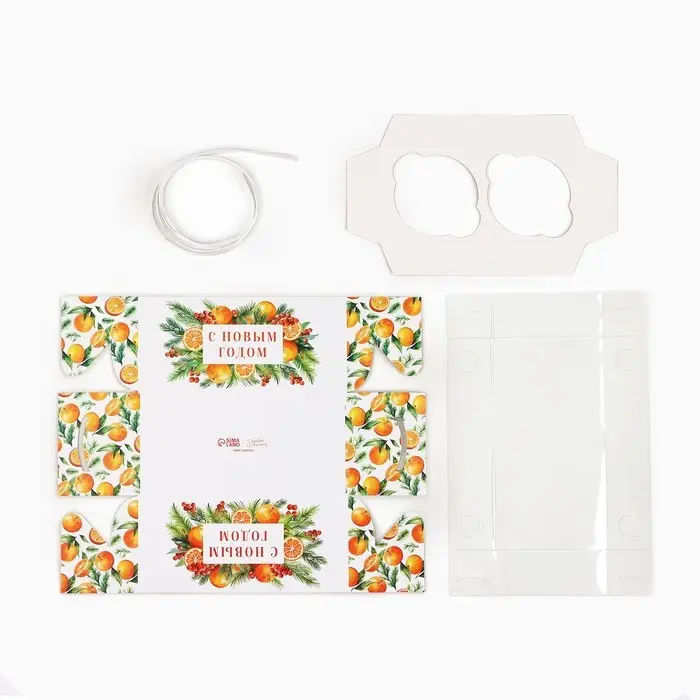 Коробка для капкейка &laquo;Мандарины&raquo;, 8 х 16 х 7.5 см