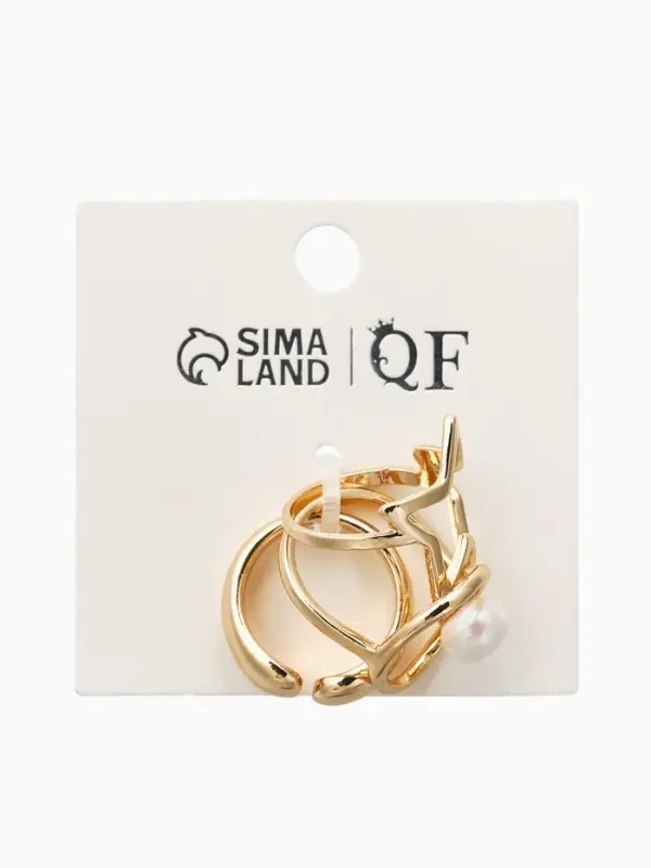 Набор колец 3 шт "Новый стиль" космос, размер МИКС, цвет белый в золоте