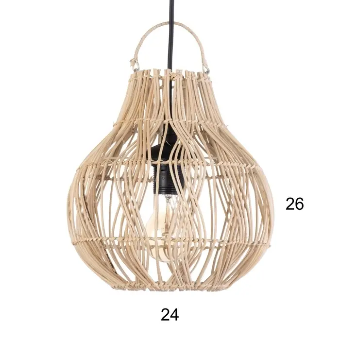 Светильник потолочный из ротанга &laquo;Диас&raquo;, 1&times;120 Вт, Е27, 25&times;25&times;25 см