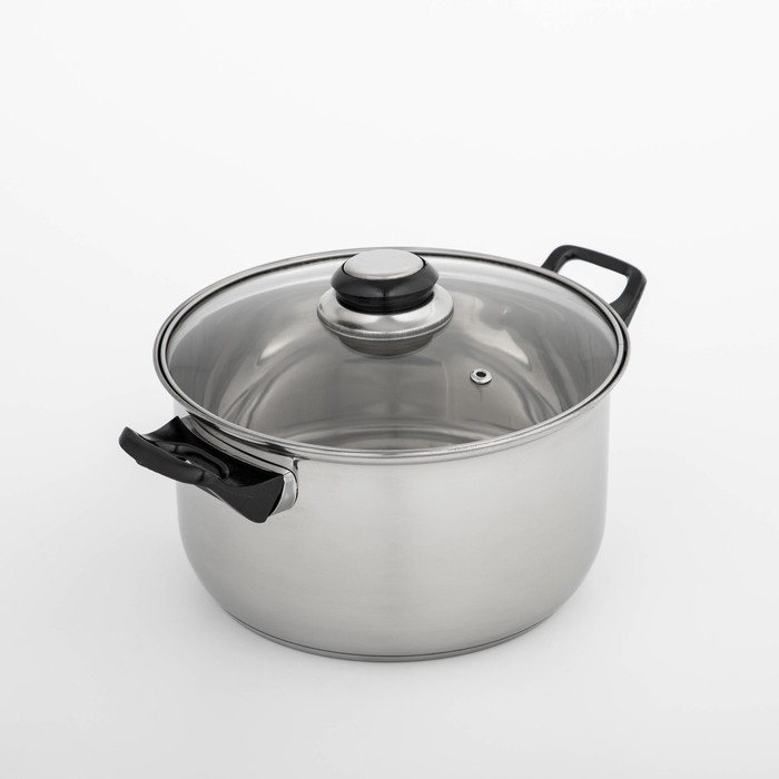 Кастрюля из нержавеющей стали Доляна &laquo;Чёрная ночь&raquo;, 3 л, с крышкой