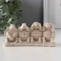 Фигура &laquo;Черепахи ничего не вижу, не слышу, не скажу, не делаю&raquo;, 13&times;4.5&times;5.5 см, слоновая кость