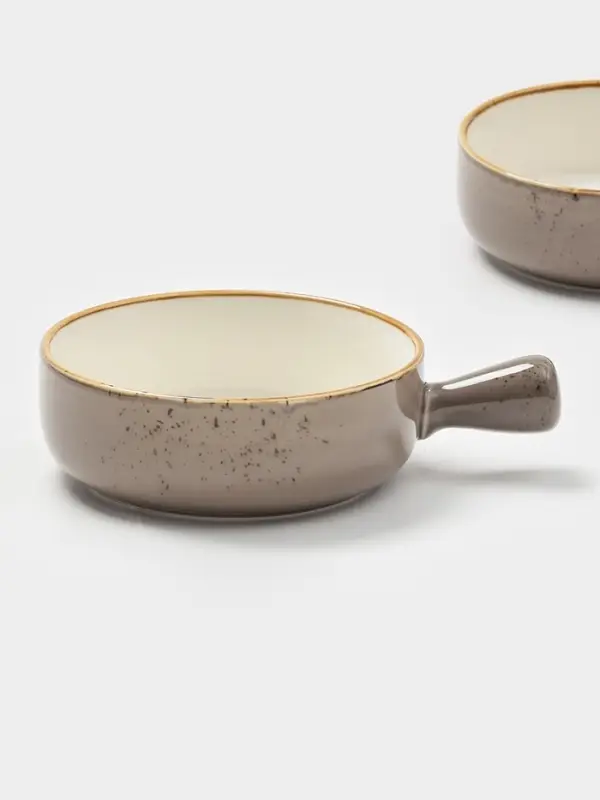 Кокотницы Magistro &laquo;Церера&raquo;, набор 2 шт., 500 мл, d=15 см, фарфор, коричневые