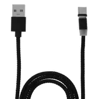 Кабель D09E,3 в 1, Type-C-microUSB-Lightning, 1м, зарядка+передача данных,магнитный,черный
