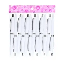 Ручка под логотип Calligrata, шариковая, автоматическая, синий стержень, узел 0.7 мм, корпус белый