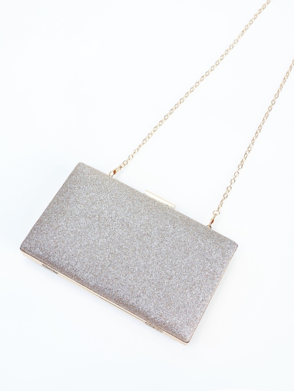 Сумка жен,  22*4*12 см, отд на фермуаре, цепь, золото