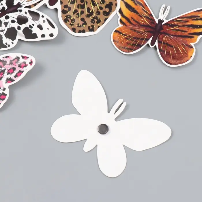 Набор магнитов на холодильник &laquo;Шкуры животных&raquo;, 12 шт., картон, h=4-10 см