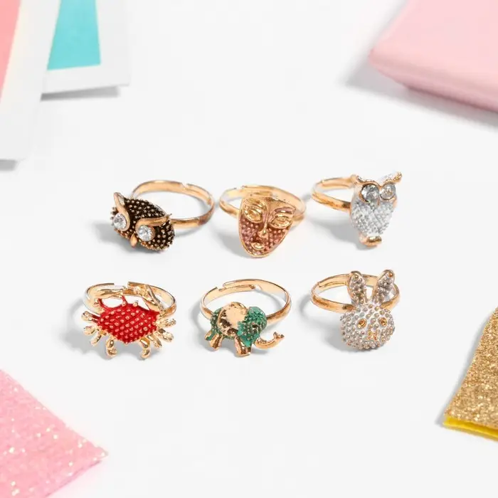 Кольцо детское Выбражулька &laquo;Рельеф&raquo;, форма МИКС, цветное, безразмерное