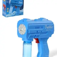 Генератор мыльных пузырей &laquo;Пистолет&raquo;, световые эффекты, работает от батареек, синий
