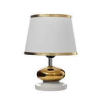 Настольная лампа с абажуром RISALUX &laquo;Капли&raquo;, 1&times;40 Вт, Е27, белый/золото, 17&times;17&times;24 см