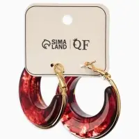 Серьги-кольца акрил "Тренд", цвет бордовый в золоте