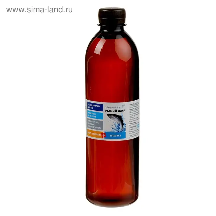 Рыбий жир ветеринарный с витамином A, для животных, 500 мл