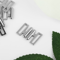 Застёжка для купальника, металлическая, 15 мм, 10 шт., цвет серебряный